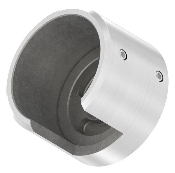 Wandbefestigung für Nutrohr 48,3mm, rechte Ausführung, V4A