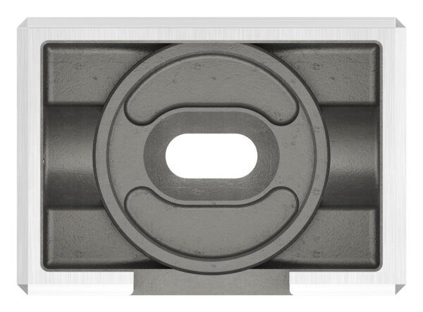 Wandbefestigung für Nutrohr 60x40mm, linke Ausführung, V4A