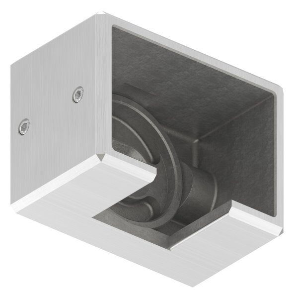 Wandbefestigung für Nutrohr 60x40mm, linke Ausführung, V4A