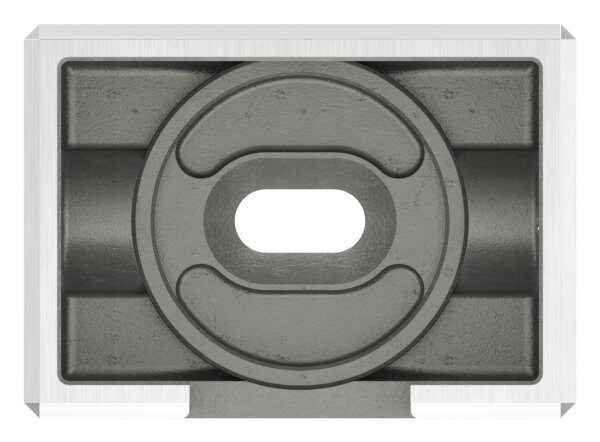 Wandbefestigung für Nutrohr 60x40mm, rechte Ausführung, V4A