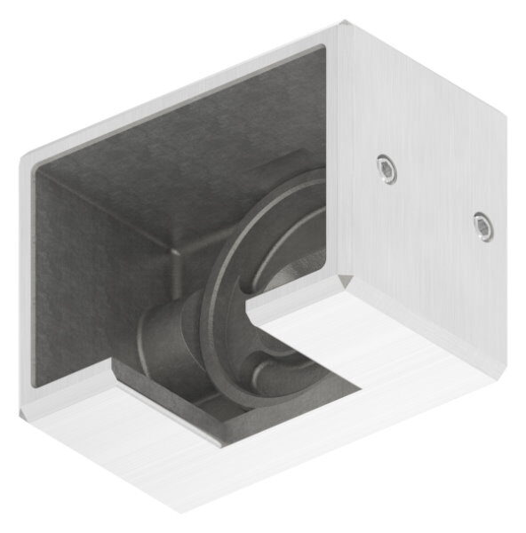 Wandbefestigung für Nutrohr 60x40mm, rechte Ausführung, V4A